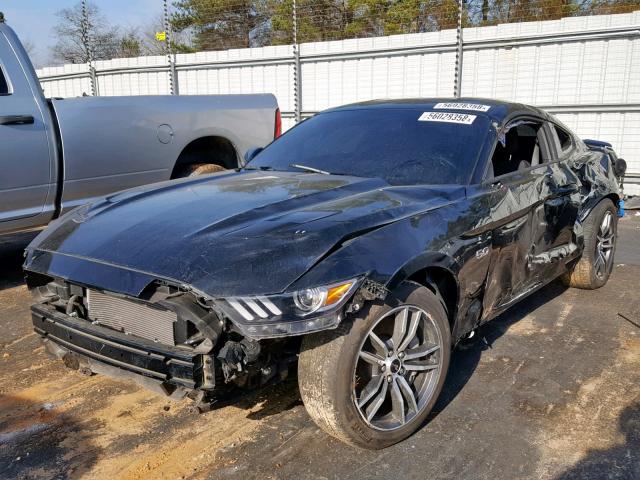 1FA6P8CF9H5280638 - 2017 FORD MUSTANG GT BLACK photo 2