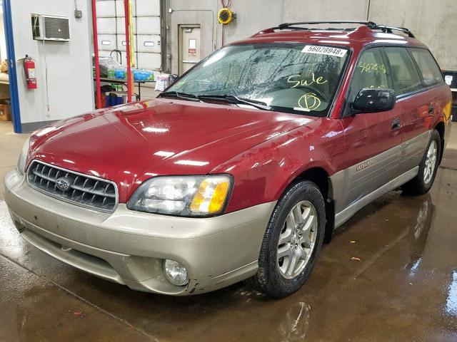 4S3BH675937609475 - 2003 SUBARU LEGACY OUT BURGUNDY photo 2