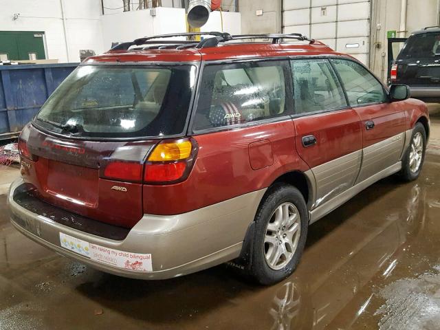 4S3BH675937609475 - 2003 SUBARU LEGACY OUT BURGUNDY photo 4