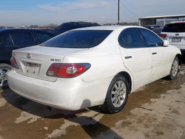 JTHBF30G230106992 - 2003 LEXUS ES 300 WHITE photo 4