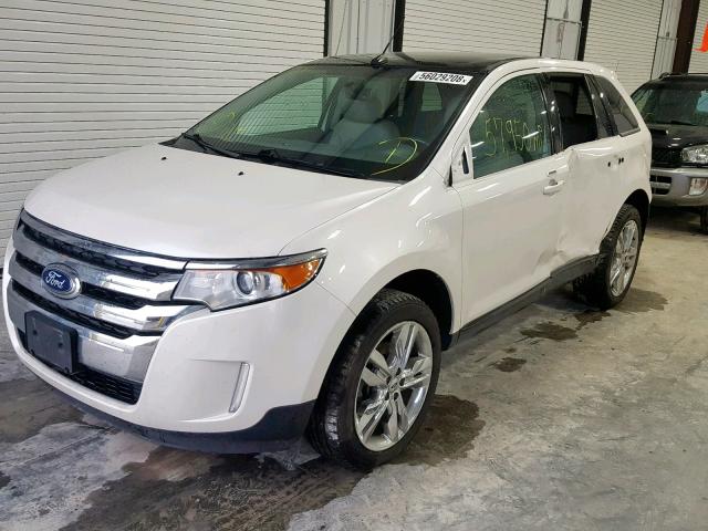 2FMDK4JC9DBB85435 - 2013 FORD EDGE SEL WHITE photo 2