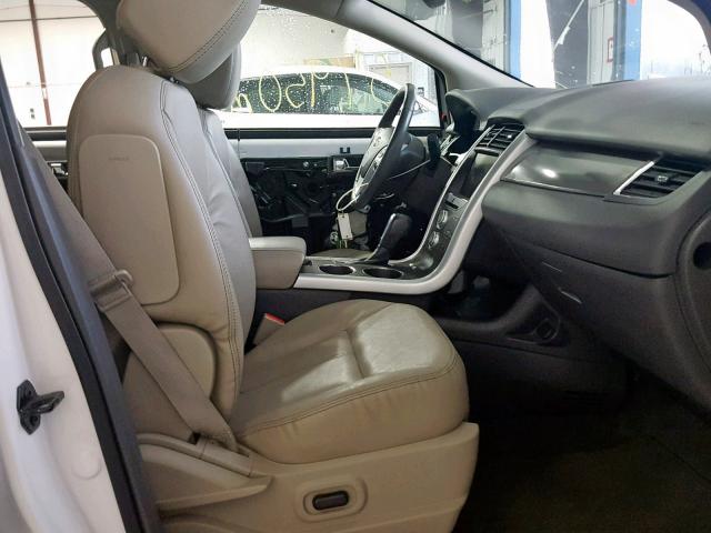 2FMDK4JC9DBB85435 - 2013 FORD EDGE SEL WHITE photo 5