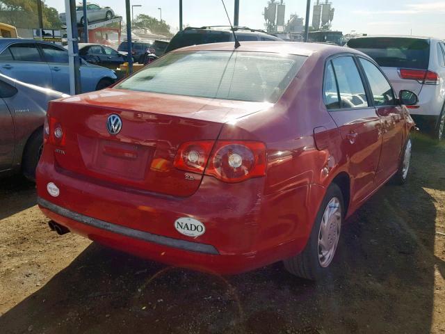 3VWPG71K27M189080 - 2007 VOLKSWAGEN JETTA 2.5 RED photo 4