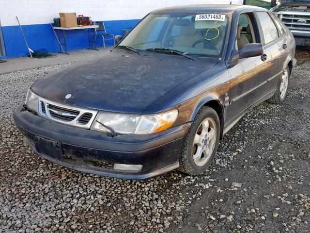 YS3DF58K612053920 - 2001 SAAB 9-3 SE BLUE photo 2