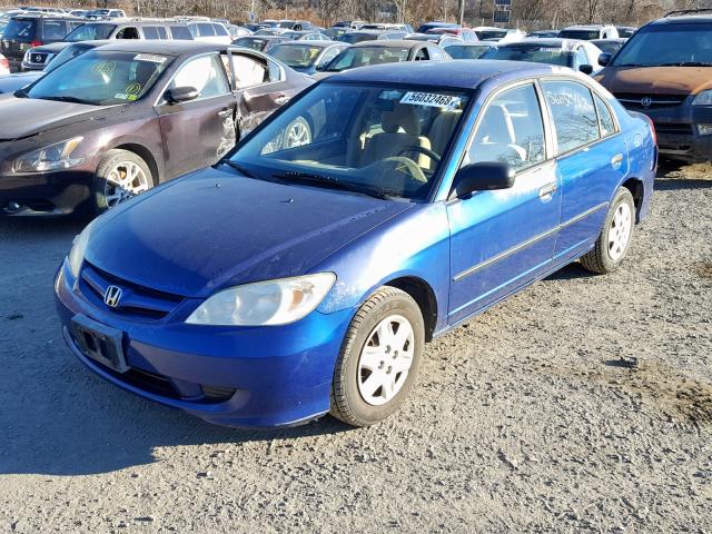 2HGES16305H574805 - 2005 HONDA CIVIC DX V BLUE photo 2