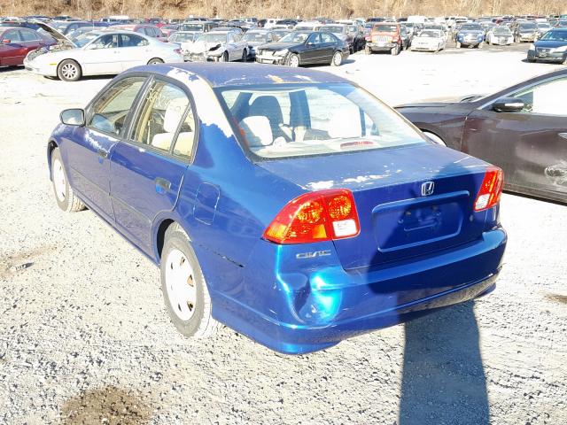 2HGES16305H574805 - 2005 HONDA CIVIC DX V BLUE photo 3