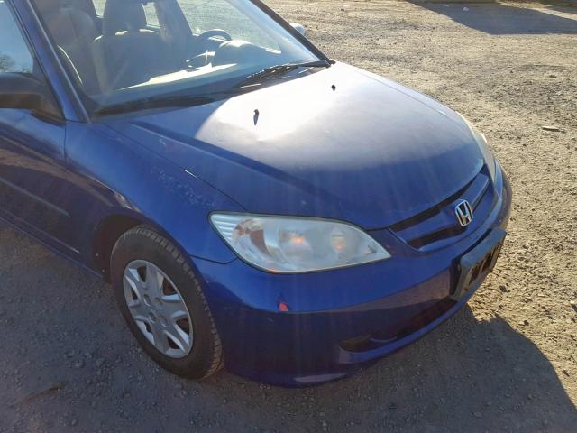 2HGES16305H574805 - 2005 HONDA CIVIC DX V BLUE photo 9