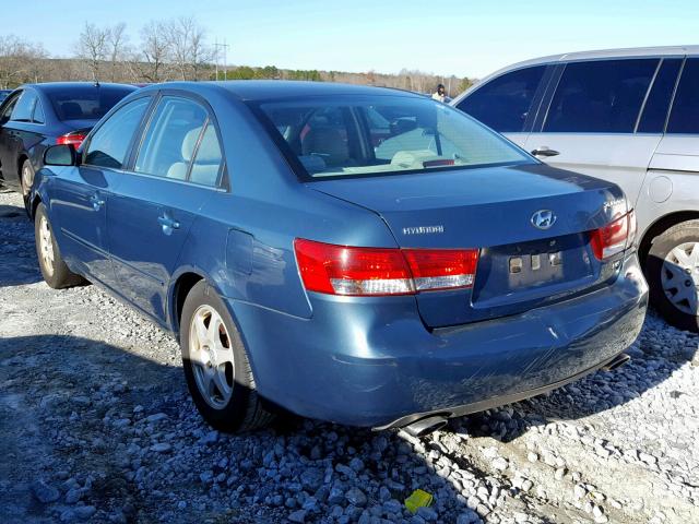 5NPEU46F26H138230 - 2006 HYUNDAI SONATA GLS BLUE photo 3