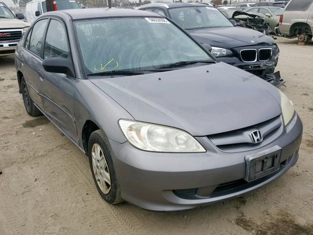 1HGES16375L015657 - 2005 HONDA CIVIC DX V GRAY photo 1