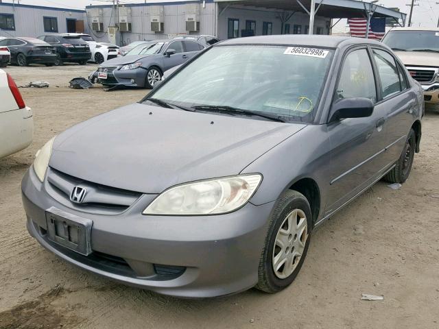 1HGES16375L015657 - 2005 HONDA CIVIC DX V GRAY photo 2