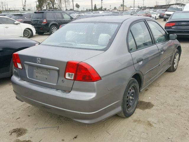 1HGES16375L015657 - 2005 HONDA CIVIC DX V GRAY photo 4