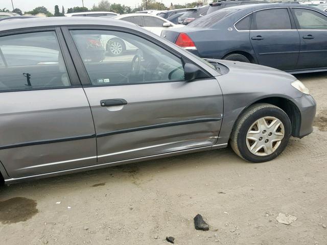 1HGES16375L015657 - 2005 HONDA CIVIC DX V GRAY photo 9