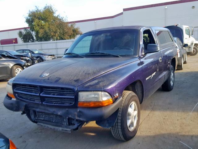 1B7FL26X6WS599596 - 1998 DODGE DAKOTA PURPLE photo 2