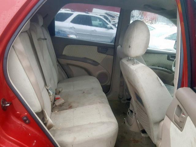 KNDJF724177324569 - 2007 KIA SPORTAGE L RED photo 6