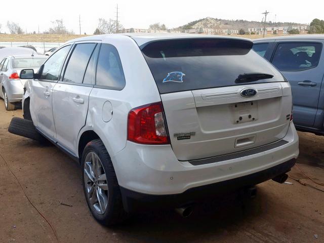 2FMDK4JC2CBA41336 - 2012 FORD EDGE SEL WHITE photo 3