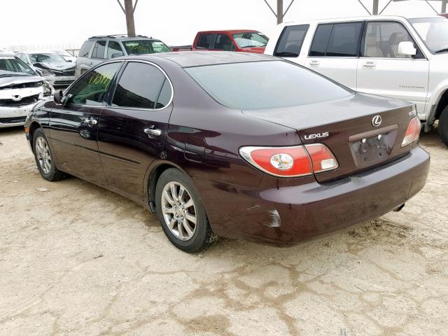 JTHBF30G120046279 - 2002 LEXUS ES 300 MAROON photo 3