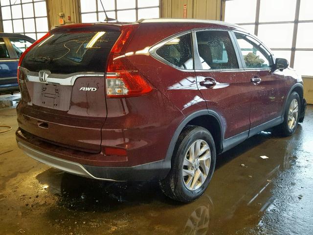 2HKRM4H77FH623762 - 2015 HONDA CR-V EXL MAROON photo 4