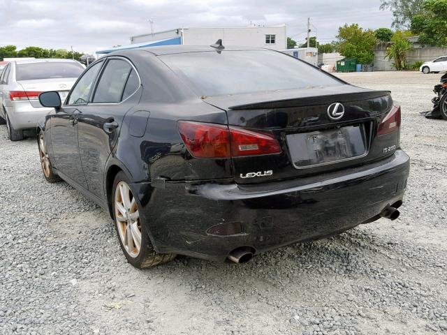 JTHBK262275046366 - 2007 LEXUS IS 250 BLACK photo 3