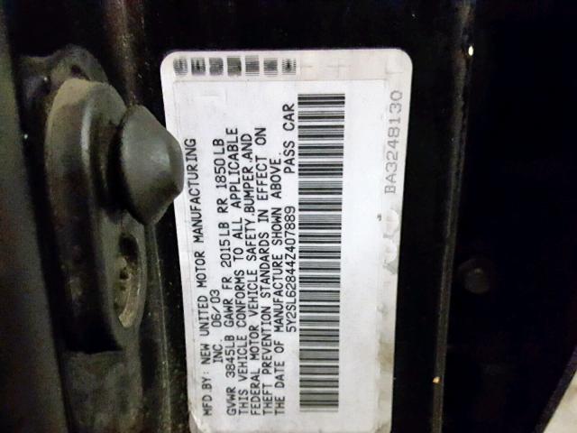 5Y2SL62844Z407889 - 2004 PONTIAC VIBE BLACK photo 10