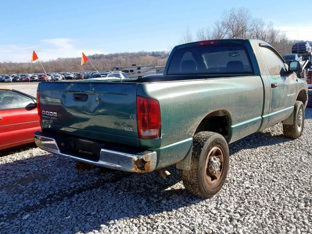 3D7KU26D53G768792 - 2003 DODGE RAM 2500 S GREEN photo 4