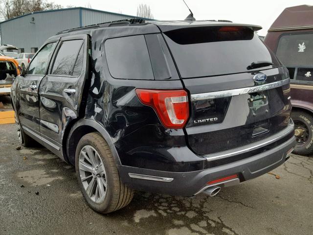 1FM5K8F88JGB45304 - 2018 FORD EXPLORER L BLACK photo 3