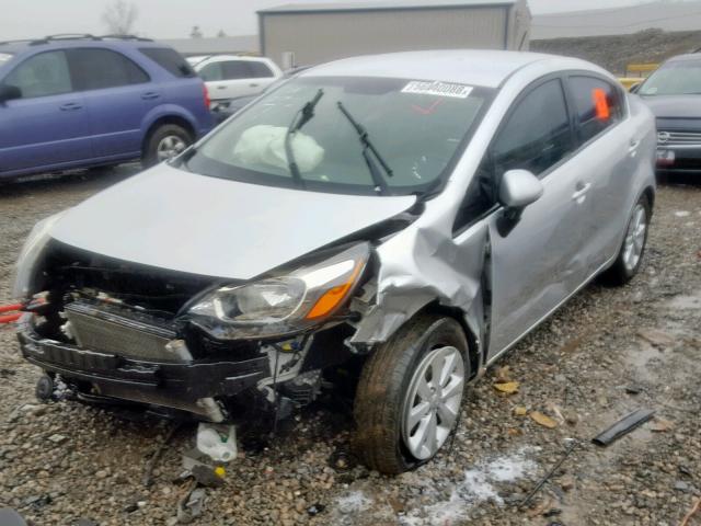 KNADN4A33D6177015 - 2013 KIA RIO EX SILVER photo 2