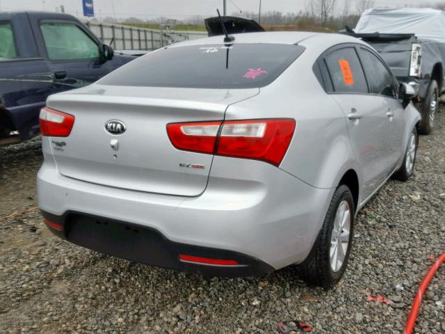 KNADN4A33D6177015 - 2013 KIA RIO EX SILVER photo 4