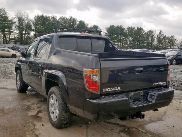 2HJYK16557H538216 - 2007 HONDA RIDGELINE BLACK photo 3