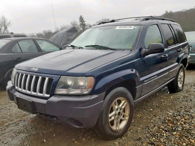 1J4GW48S34C375521 - 2004 JEEP GRAND CHER BLUE photo 2