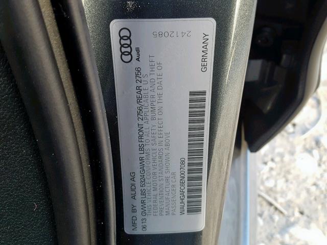 WAUHGAFC6EN007080 - 2014 AUDI A6 PRESTIG GRAY photo 10