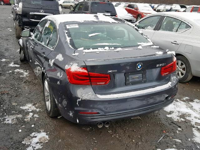 WBA8D9G50HNU58744 - 2017 BMW 330 XI GRAY photo 3