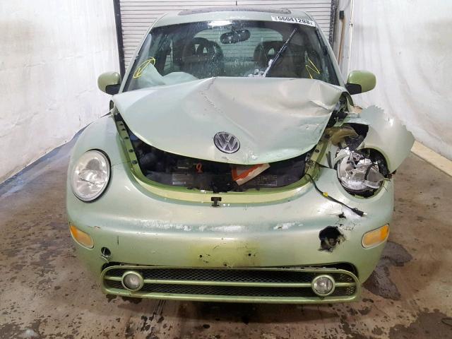 3VWCP21C01M443404 - 2001 VOLKSWAGEN NEW BEETLE GREEN photo 9