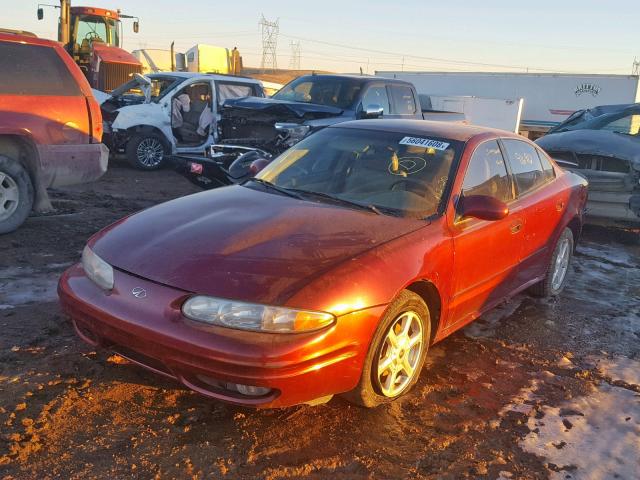 1G3NF52E71C224196 - 2001 OLDSMOBILE ALERO GLS BURGUNDY photo 2