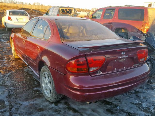 1G3NF52E71C224196 - 2001 OLDSMOBILE ALERO GLS BURGUNDY photo 3