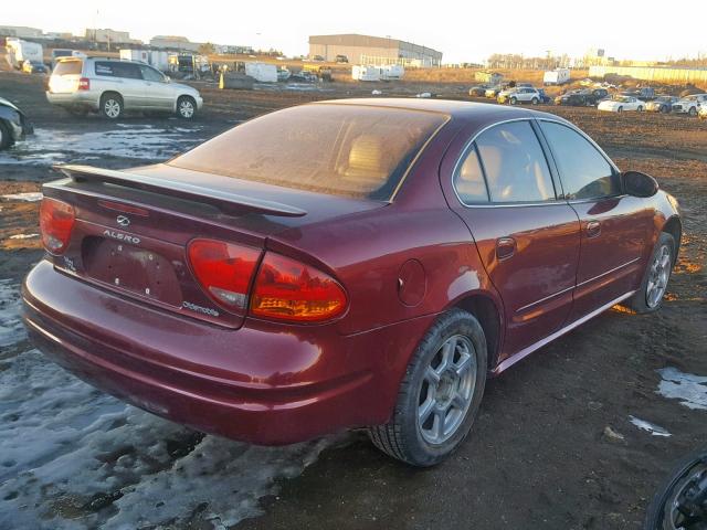 1G3NF52E71C224196 - 2001 OLDSMOBILE ALERO GLS BURGUNDY photo 4