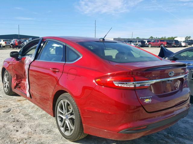 3FA6P0G7XHR402165 - 2017 FORD FUSION S RED photo 3