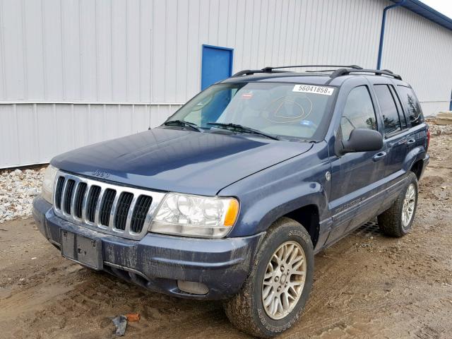 1J4GW58N73C587451 - 2003 JEEP GRAND CHER BLUE photo 2