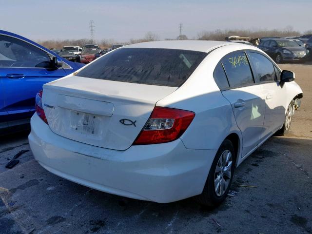 19XFB2F51CE099152 - 2012 HONDA CIVIC LX WHITE photo 4