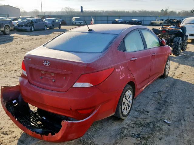 KMHCT4AE0FU920830 - 2015 HYUNDAI ACCENT GLS RED photo 4