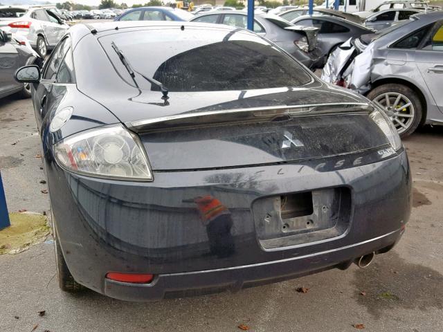 4A3AK34T17E013936 - 2007 MITSUBISHI ECLIPSE GT BLACK photo 3