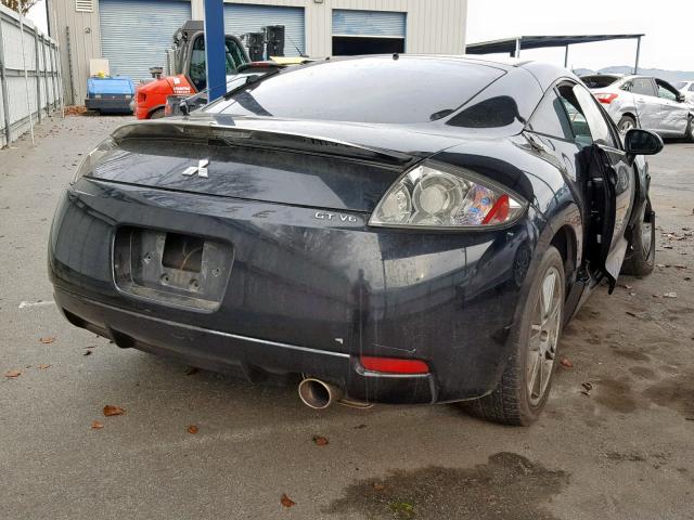 4A3AK34T17E013936 - 2007 MITSUBISHI ECLIPSE GT BLACK photo 4