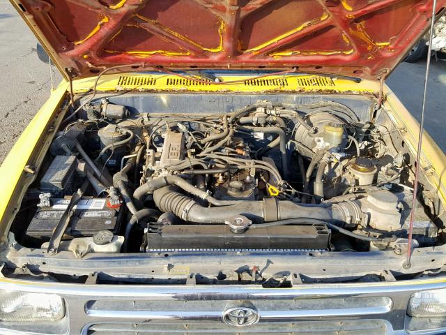 4TARN93P5SZ323296 - 1995 TOYOTA PICKUP 1/2 YELLOW photo 7