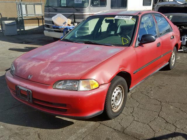 JHMEG8647SS017992 - 1995 HONDA CIVIC DX RED photo 2