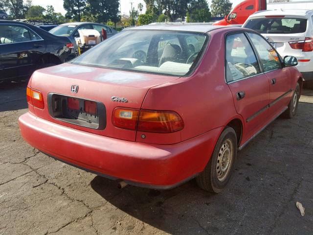 JHMEG8647SS017992 - 1995 HONDA CIVIC DX RED photo 4