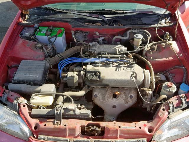 JHMEG8647SS017992 - 1995 HONDA CIVIC DX RED photo 7