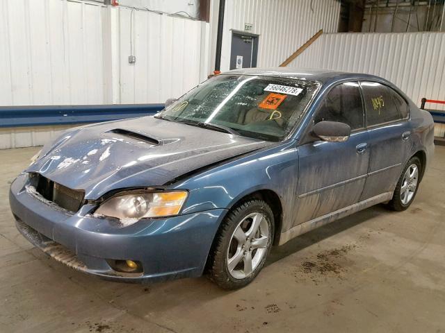 4S3BL676X56227911 - 2005 SUBARU LEGACY GT BLUE photo 2