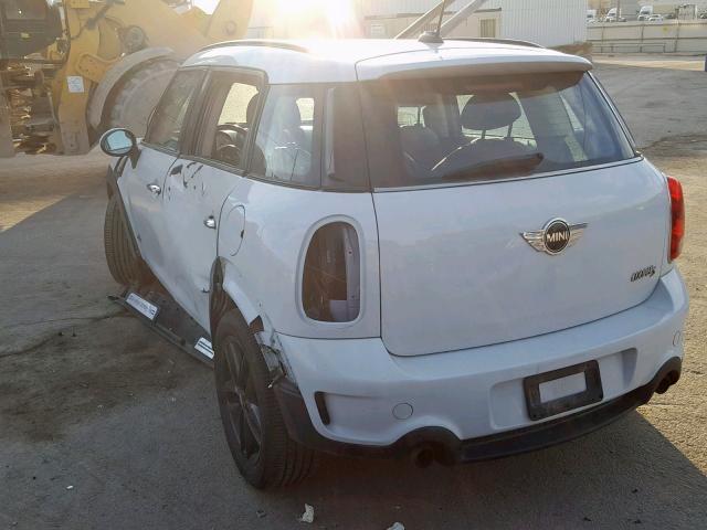 WMWZC5C51BWL54903 - 2011 MINI COOPER S C WHITE photo 3