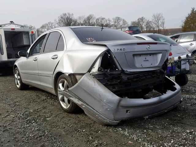 WDBRF61J82F223174 - 2002 MERCEDES-BENZ C 240 SILVER photo 3