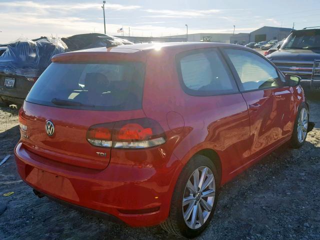 WVWMM7AJ9DW122395 - 2013 VOLKSWAGEN GOLF 红色 照片 4