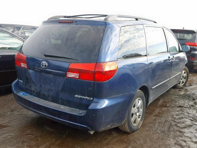 5TDZA23C05S246203 - 2005 TOYOTA SIENNA CE BLUE photo 4